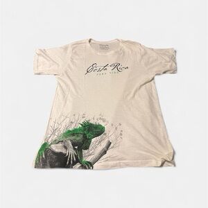 Costa Pura Vida Iguana Tee - Cream & Green